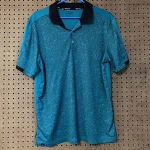 Adidas Golf Shirt Teal Collar Polo‎ Medium Climacool